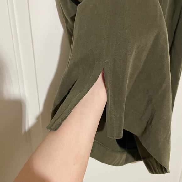 NWT TimBukTu Station 100% Tencel Olive Green Midi Skirt Size 2 Vintage Granola - Picture 8 of 14